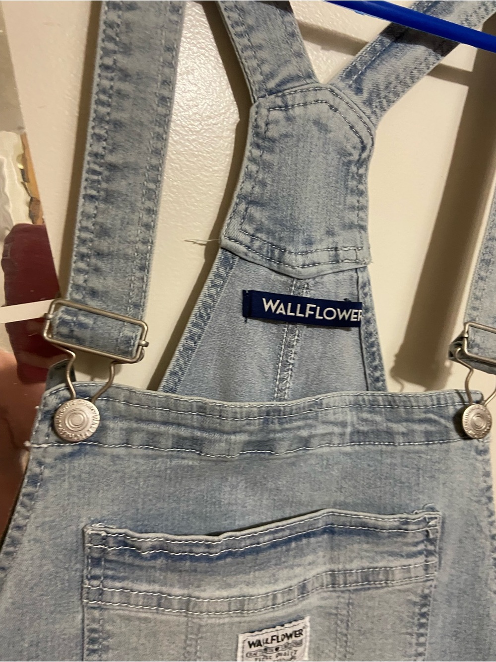 Eclipse Light Wash Denim Overalls with Adjustable Straps.